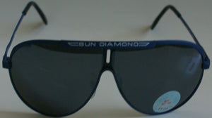 True Vintage "SUN DIAMOND" top bar logo Classic Sports Aviator smoke mirrored Sunglasses