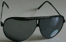 True Vintage "SUN DIAMOND" top bar logo Classic Sports Aviator smoke mirrored Sunglasses